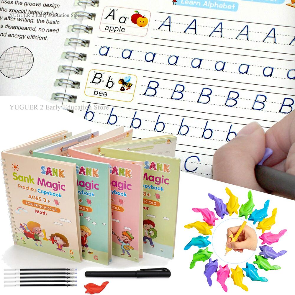 27Pcs/set Sank Magic Practice Copybook Free Children&39S Books Handwriting Reusable Writing for Calligraphy Montessori Book